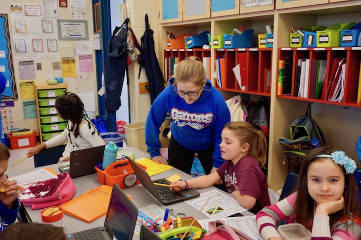 <p>Tutoring younger students.</p>
