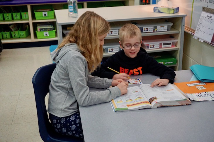 <p>Tutoring younger students.</p>
